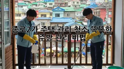 종로2가 주택 관리 청소🧹✨ 똑똑한 주방 관리 비법